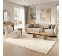 Pergamon Tapis Shaggy Melia Crème - Ultra Doux et Moelleux pour Le Salon