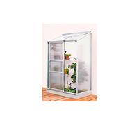 Pergart Vitavia Ida 900 Serre de jardin adossée en aluminium anodisé avec paroi 4 mm et 1 lucarne Surface : env. 0,9 m² Dimensions : 132 x 69 cm et base 130 x 65 cm