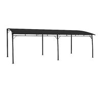 Pergola 6 x 3 x 2,55 m anthracite, auvent de terrasse en acier revêtu par pulvérisation avec toit pare-soleil en tissu, protection solaire de jardin stable pour auvent de terrasse, montage facile