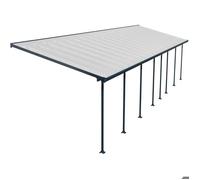 Pergola à adosser en aluminium gris et polycarbonate Feria 3 x 12.2 m