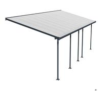 Toit de terrasse en polycarbonate Feria Palram - Auvent 3 x 7,3 m gris