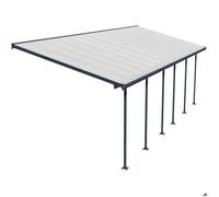 Pergola à adosser en aluminium gris et polycarbonate Feria 3 x 8.5 m
