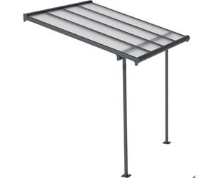 Pergola à adosser en aluminium gris et polycarbonate Sierra 2.2 x 2.3 m