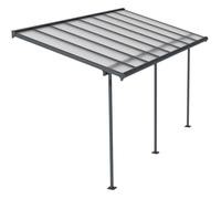 Pergola à adosser en aluminium gris et polycarbonate Sierra 2.2 x 4.5 m