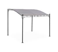 Pergola adossée 3x2.5m - Brestum - Toile taupe - Pergola murale