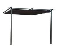 Habitat et Jardin Pergola adossée avec toit rétractable 3 x 3 m Gris anthracite