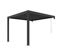 Pergola adossée bioclimatique en aluminium avec lames orientables 9,36 m² - Anthracite - SERADO