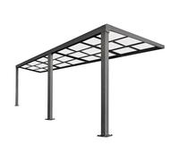 Pergola adossée en aluminium avec toit coulissant - 18 m² - anthracite - IZEDA