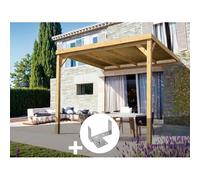 Pergola Adossée En Bois Rennes 300 X 300 Cm + 2 Supports - Maderland Multicolore