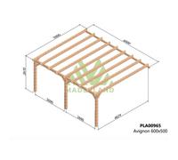 Pergola adossée en lamellé-collée Avignon 600 x 500 cm - Mardeland