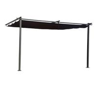 Habitat et Jardin - Pergola adossée en métal, toit rétractable, 3 x 4 m, gris anthracite
