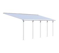 Pergola adossée Olympia 21,9 m² - Aluminium et polycarbonate - Blanc - PALRAM