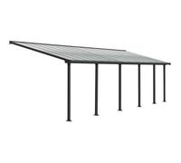 Pergola adossée Olympia 25,5 m² - Aluminium et polycarbonate - Gris - PALRAM