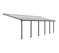 Pergola adossée Olympia 27,5 m² - Aluminium et polycarbonate - Gris - PALRAM