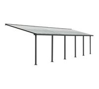 Pergola adossée Olympia 29,3 m² - Aluminium et polycarbonate - Gris - PALRAM