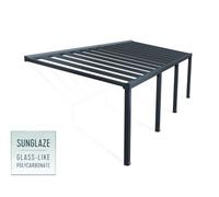 Auvent de terrasse Stockholm Palram - Auvent 3,4 x 9,5 m alu gris