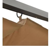 Pergola - AKOZON - Taupe - Toit rétractable - Acier - 180 g/m²