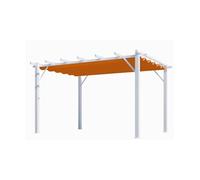 Habrita Pergola autoportante - Blanc et rouille