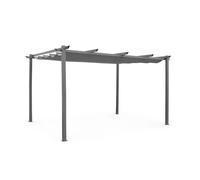 Pergola aluminium - Isla 3x4m - Toile grise - Tonnelle idéale pour votre terrasse. toit rétractable. toile coulissante. structure