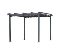 Pergola Angel Living en aluminium anthracite, tubes de toit en acier, toit réglable en polyester (3 x 3 m, gris)