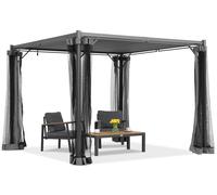 Pergola anthracite pour terrasse Malaga 3x3 m avec moustiquaire Garden Point