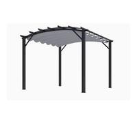 Pergola arche structure mixte aluminium/acier gris anthracite 11,22 m2 toiture gris 280 gr/m2 PER3433GN Habrita Foresta