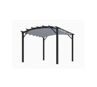 Pergola arche structure mixte aluminium/acier gris anthracite 11,22 m2 toiture gris 280 gr/m2 PER3433GN Habrita Foresta