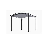 Pergola arche en acier 11.22 m² gris per3433gn