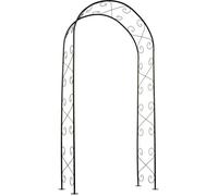 Nature Arc de roses métal 100x37x230 cm noir