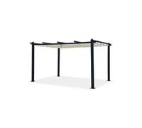 Pergola auto-portée 3 x 4 m avec toile rétractable beige NILA
