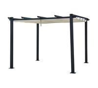 Happy Garden Pergola autoportante Cassis 3 × 3 m - structure aluminium beige - toile rétractable
