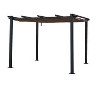 Happy Garden Pergola autoportante Cassis 3 × 3 m Structure aluminium Toile rétractable Taupe