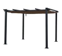 Happy Garden Pergola autoportante Cassis 3 × 3 m Structure aluminium Toile rétractable Taupe