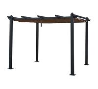 Pergola Autoportante 3 X 3m Cassis Taupe Structure Aluminium Marron