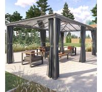 Hespéride Pergola autoportante BELIZE Graphite 3,6 x 6 m en aluminium et polycarbonate