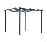 Pergola autoportante - Outsunny - style contemporain toit terrasse à décorer robuste - métal - 3x3x2,3 m - noir