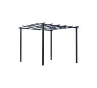 Pergola autoportante - Outsunny - style contemporain toit terrasse à décorer robuste - métal - 3x3x2,3 m - noir