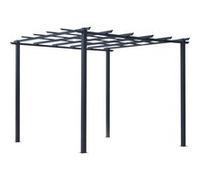 Pergola autoportante - Outsunny - style contemporain toit terrasse à décorer robuste - métal - 3x3x2,3 m - noir