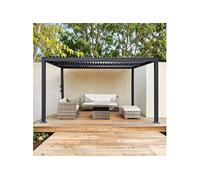Pergola autoportée bioclimatique 4x3 m en alu coloris gris