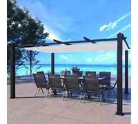 CONCEPT USINE - Pergola Auto-portée 4X3 m (12m²) - Structure Aluminium - Toile 100% Polyester - Nila Beige - Toile coulissante rétractable - tonnelle de Jardin - pour terrasse extérieur & Pavillon