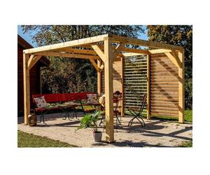 Pergola Auvent Autoportant Manuel Bois Veneto Habrita Vt3431v 3 40 X 3 12 M