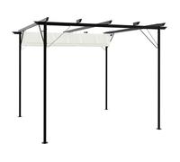 Pergola avec toit rétractable - COCO - Acier - Blanc crème - Avec toit - 3 x 3 m_Vie en extérieur 717szu36m