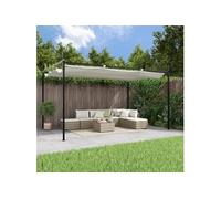 vidaXL Pergola avec toit ouvrant Crème 395x292x230 cm