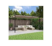 vidaXL Pergola avec toit coulissant Taupe 395x292x230 cm