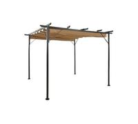 vidaXL Pergola avec toit extensible Taupe 3x3 m Acier 180 g/m