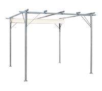 Pergola avec toit rétractable - VIDAXL - Blanc - Acier - 3 x 3 m