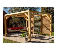 Pergola bioclimatique 10.57m² bois naturel - VT3431V - Veneto - HABRITA
