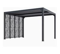 HABRITA Pergola bioclimatique en aluminium PER3630MBI Gris anthracite 4 panneaux moucharabieh
