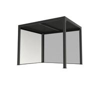 Pergola bioclimatique + 2 rideaux manuels côté 3 m et côté 2,40 m - 7,20 m2 - Alu