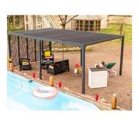 Pergola bioclimatique 21.52m² gris anthracite Habrita per36m60bi G